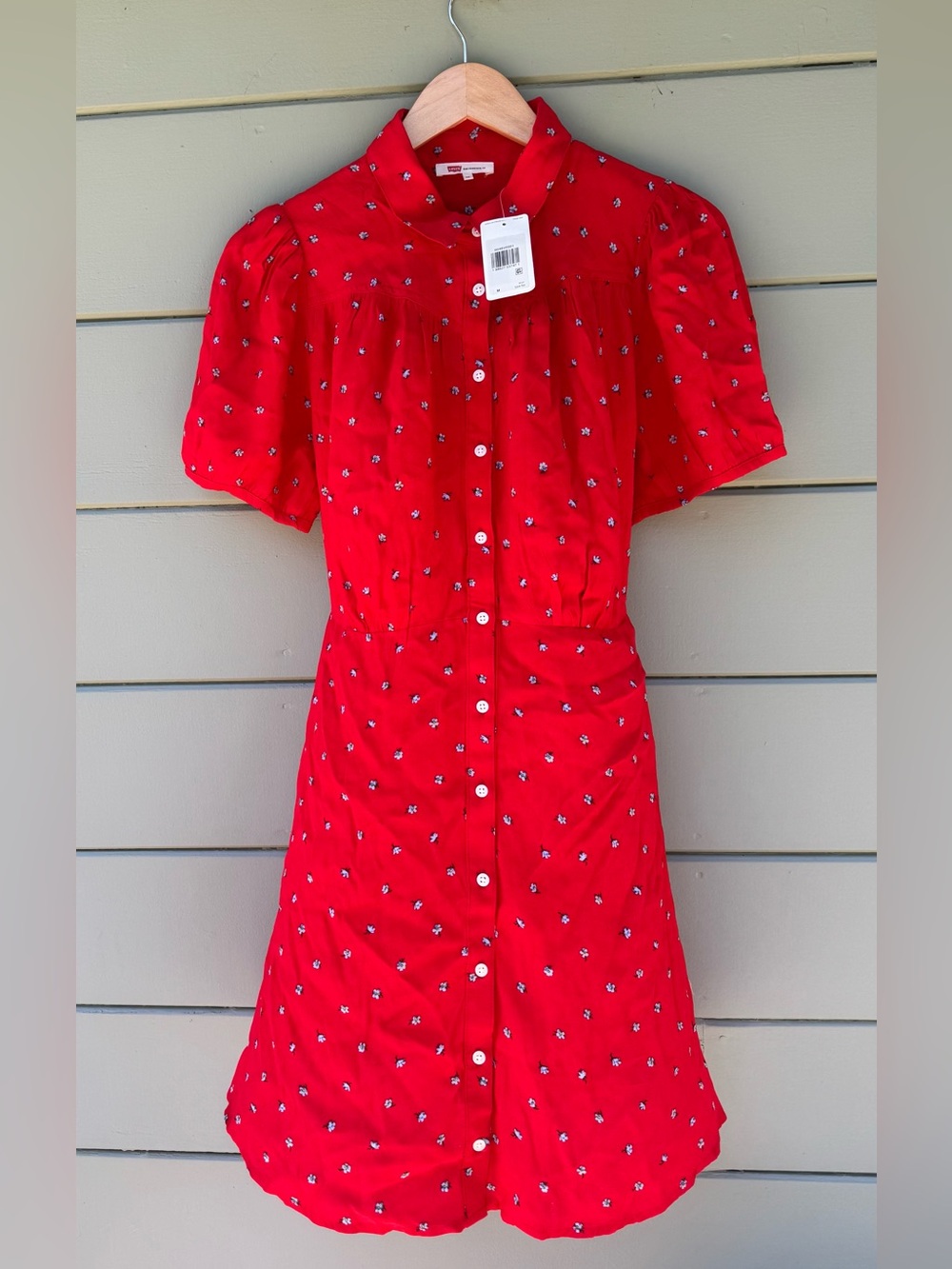 Levis NWT Lea Mini Dress Women’s Medium Red Floral Print
